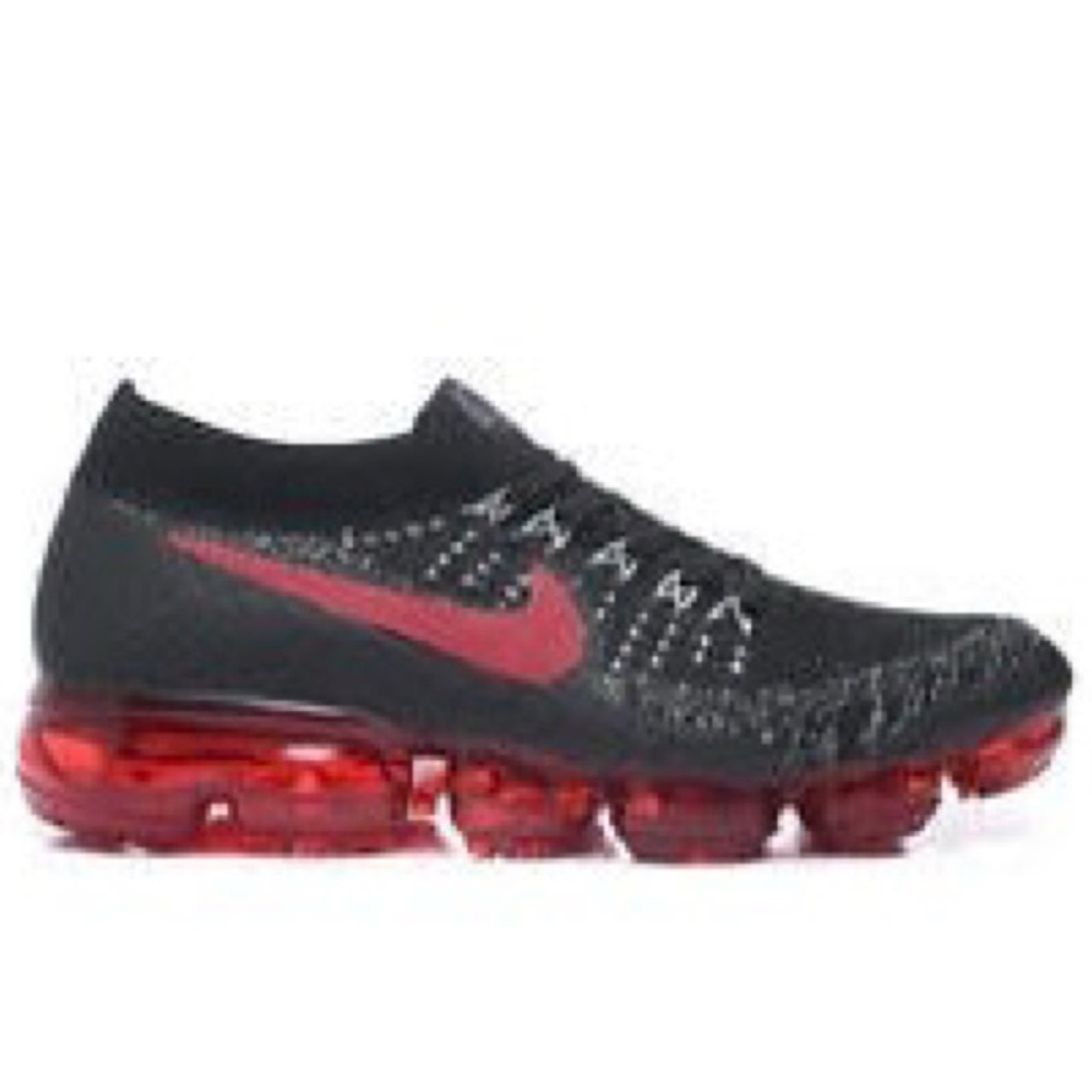 Nike Air VaporMax Athletic Shoes Fly Knit Black Red Running Dopamine Men Size 11